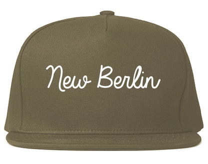 New Berlin Wisconsin WI Script Mens Snapback Hat Grey