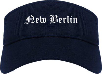 New Berlin Wisconsin WI Old English Mens Visor Cap Hat Navy Blue