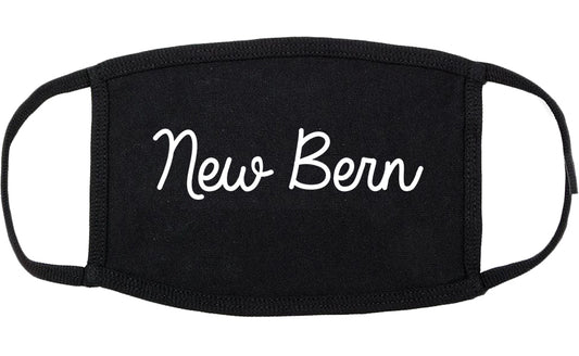 New Bern North Carolina NC Script Cotton Face Mask Black