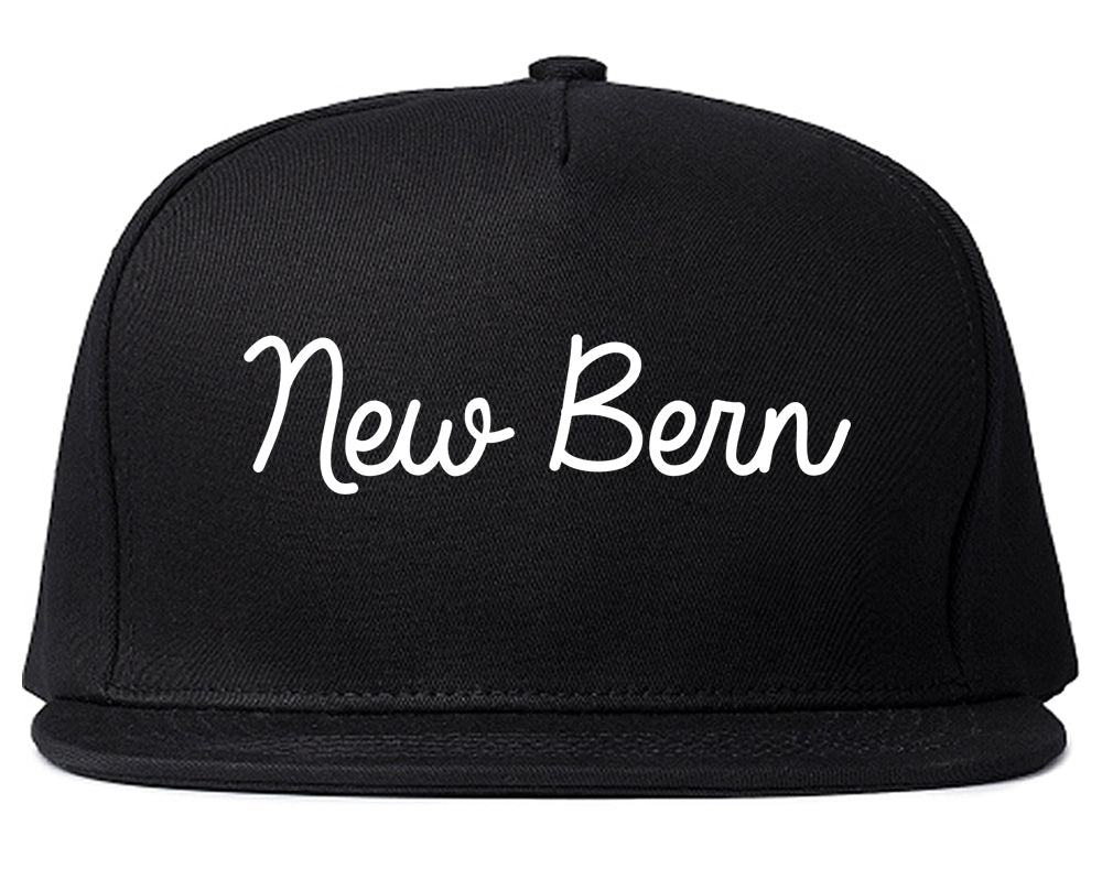 New Bern North Carolina NC Script Mens Snapback Hat Black