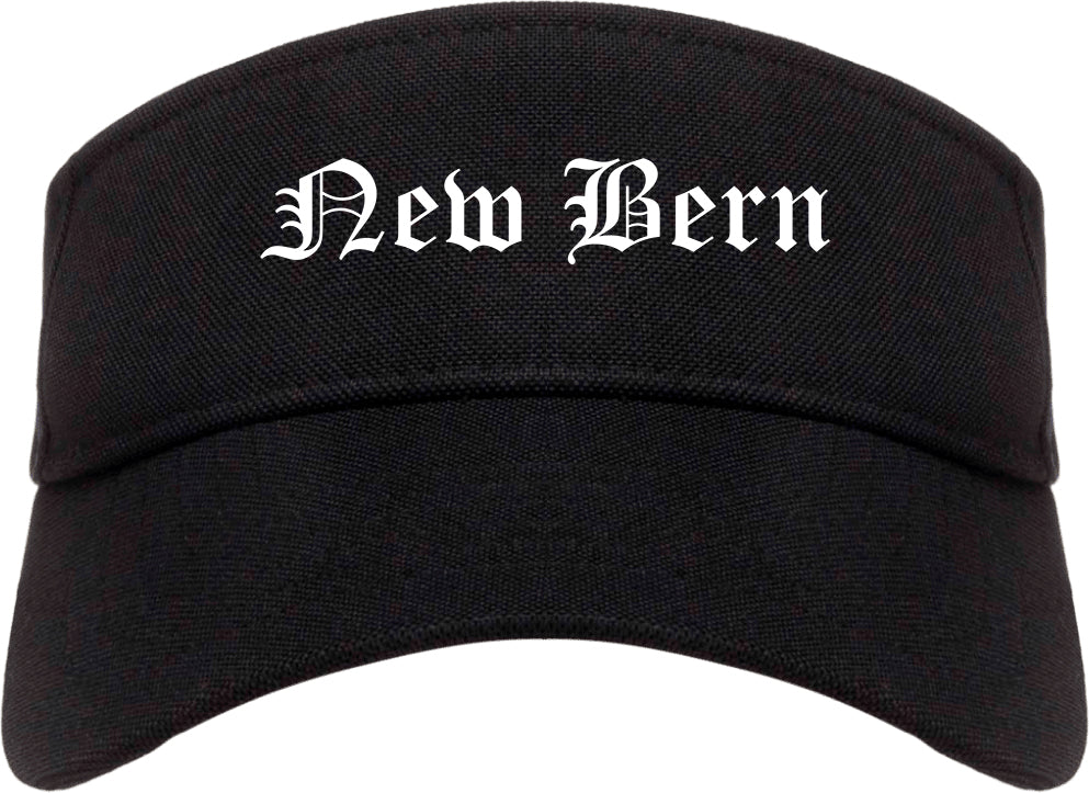 New Bern North Carolina NC Old English Mens Visor Cap Hat Black