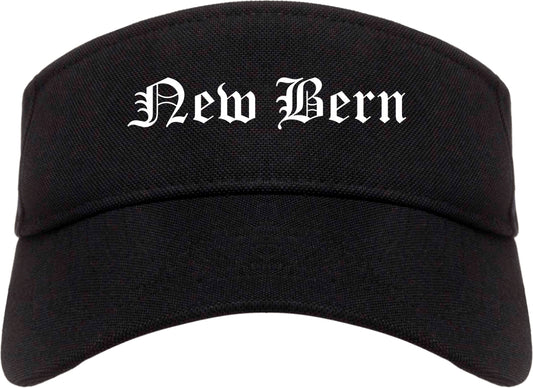 New Bern North Carolina NC Old English Mens Visor Cap Hat Black