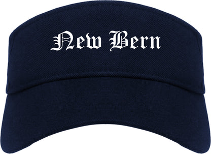 New Bern North Carolina NC Old English Mens Visor Cap Hat Navy Blue