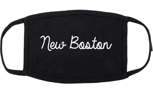New Boston Texas TX Script Cotton Face Mask Black