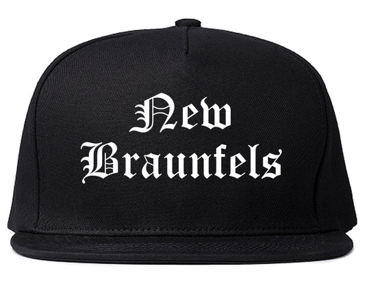 New Braunfels Texas TX Old English Mens Snapback Hat Black