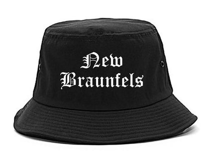 New Braunfels Texas TX Old English Mens Bucket Hat Black
