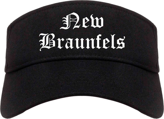 New Braunfels Texas TX Old English Mens Visor Cap Hat Black