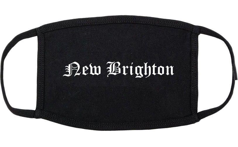 New Brighton Minnesota MN Old English Cotton Face Mask Black