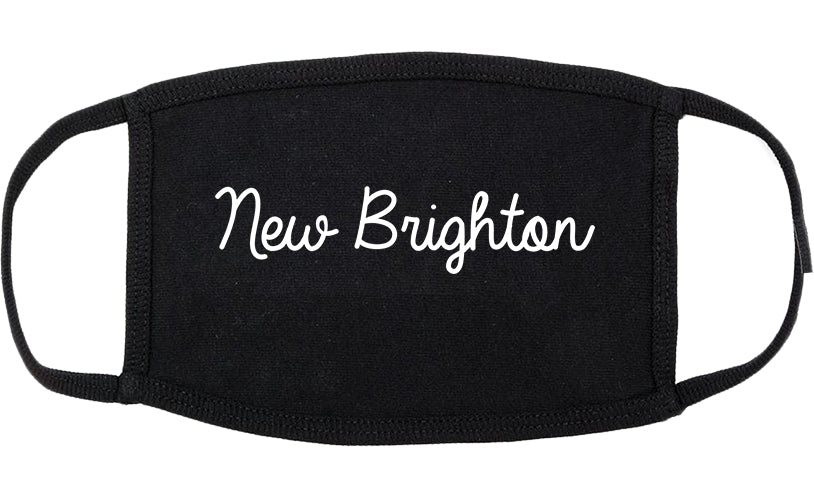 New Brighton Minnesota MN Script Cotton Face Mask Black