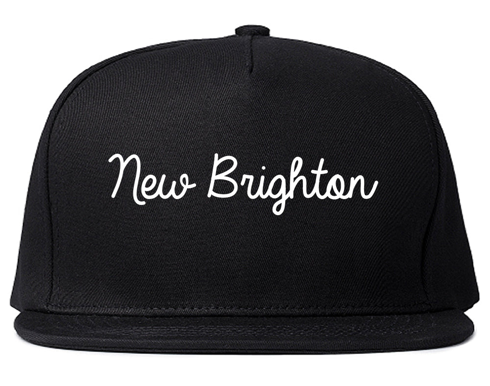 New Brighton Minnesota MN Script Mens Snapback Hat Black