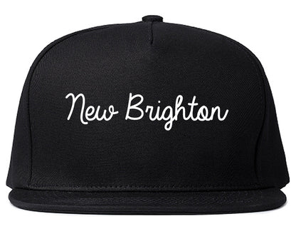 New Brighton Minnesota MN Script Mens Snapback Hat Black