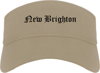 New Brighton Minnesota MN Old English Mens Visor Cap Hat Khaki