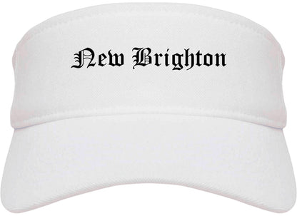 New Brighton Minnesota MN Old English Mens Visor Cap Hat White