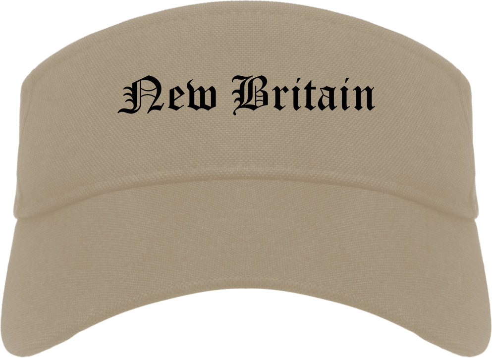 New Britain Connecticut CT Old English Mens Visor Cap Hat Khaki