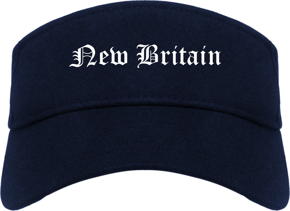 New Britain Connecticut CT Old English Mens Visor Cap Hat Navy Blue