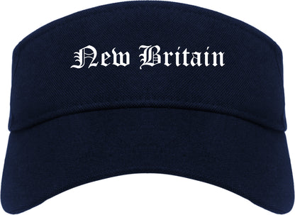 New Britain Connecticut CT Old English Mens Visor Cap Hat Navy Blue