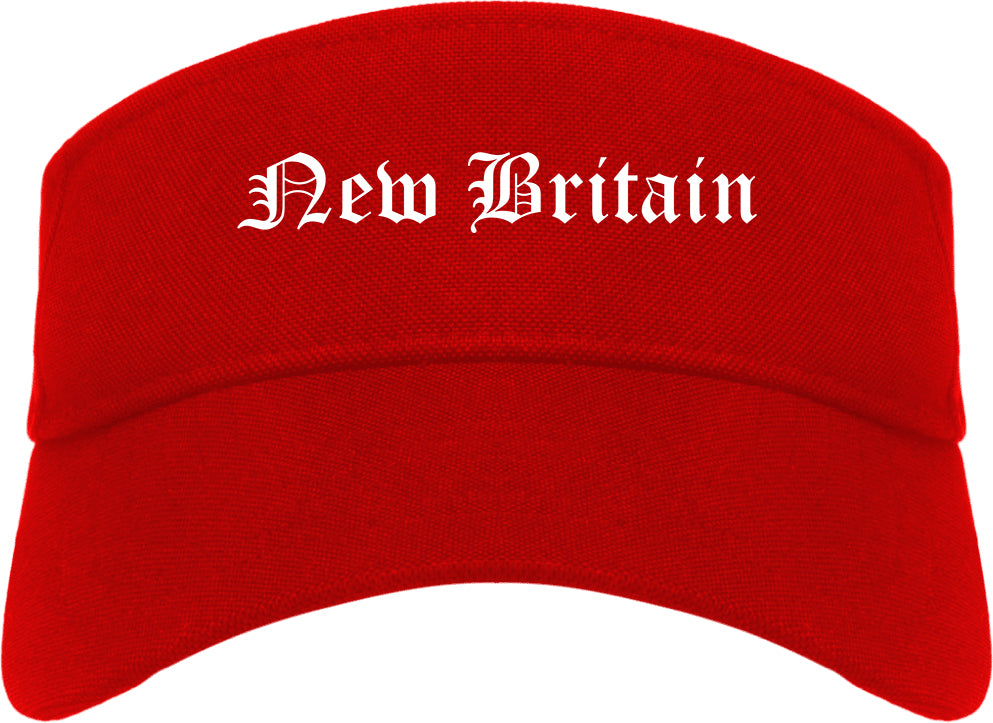 New Britain Connecticut CT Old English Mens Visor Cap Hat Red