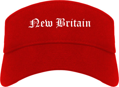 New Britain Connecticut CT Old English Mens Visor Cap Hat Red