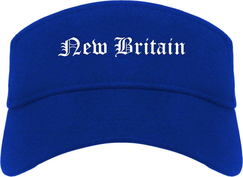 New Britain Connecticut CT Old English Mens Visor Cap Hat Royal Blue