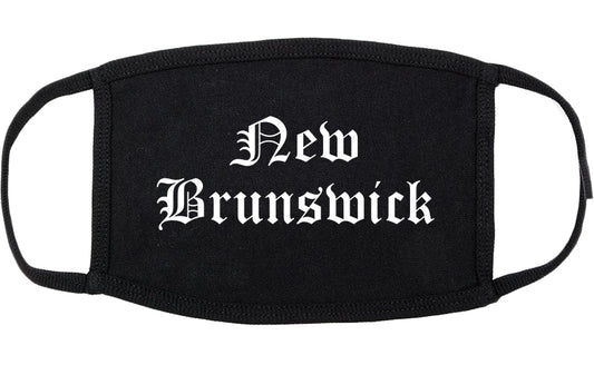 New Brunswick New Jersey NJ Old English Cotton Face Mask Black