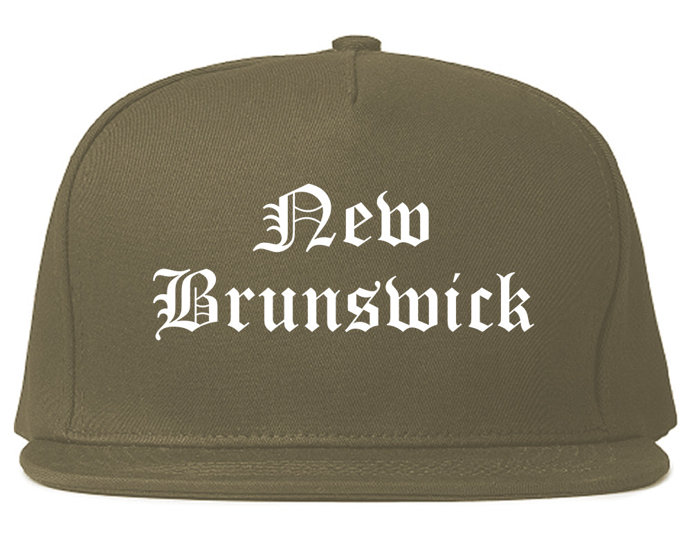 New Brunswick New Jersey NJ Old English Mens Snapback Hat Grey