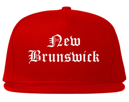 New Brunswick New Jersey NJ Old English Mens Snapback Hat Red