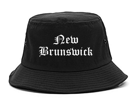 New Brunswick New Jersey NJ Old English Mens Bucket Hat Black