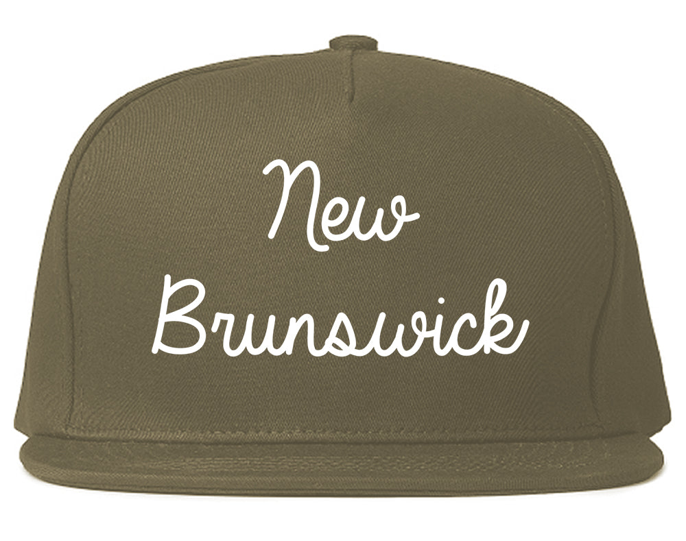 New Brunswick New Jersey NJ Script Mens Snapback Hat Grey