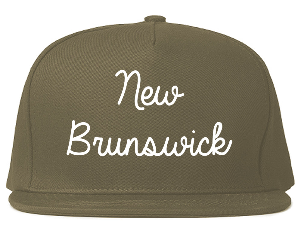 New Brunswick New Jersey NJ Script Mens Snapback Hat Grey