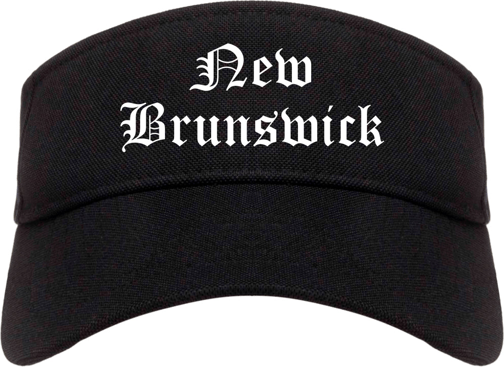 New Brunswick New Jersey NJ Old English Mens Visor Cap Hat Black