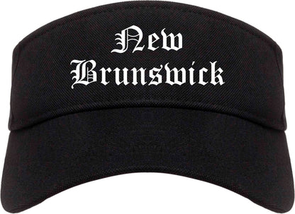 New Brunswick New Jersey NJ Old English Mens Visor Cap Hat Black