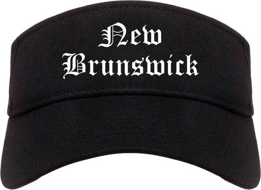 New Brunswick New Jersey NJ Old English Mens Visor Cap Hat Black