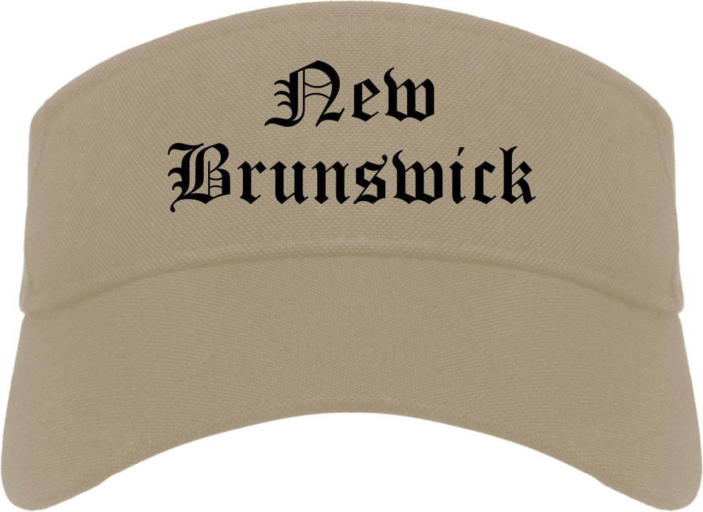 New Brunswick New Jersey NJ Old English Mens Visor Cap Hat Khaki