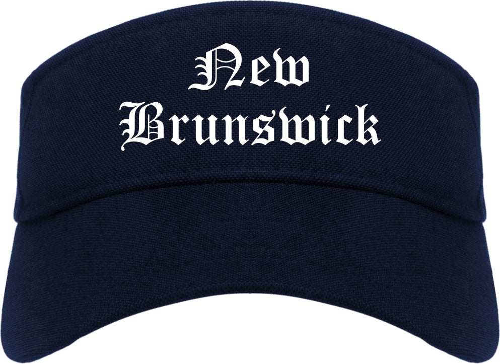 New Brunswick New Jersey NJ Old English Mens Visor Cap Hat Navy Blue