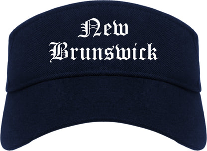 New Brunswick New Jersey NJ Old English Mens Visor Cap Hat Navy Blue