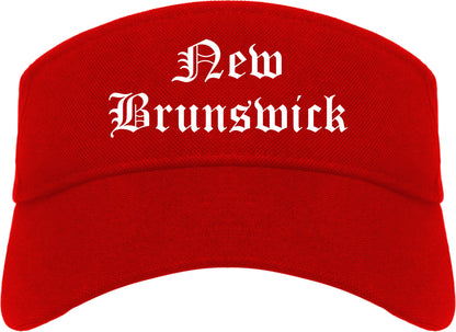 New Brunswick New Jersey NJ Old English Mens Visor Cap Hat Red