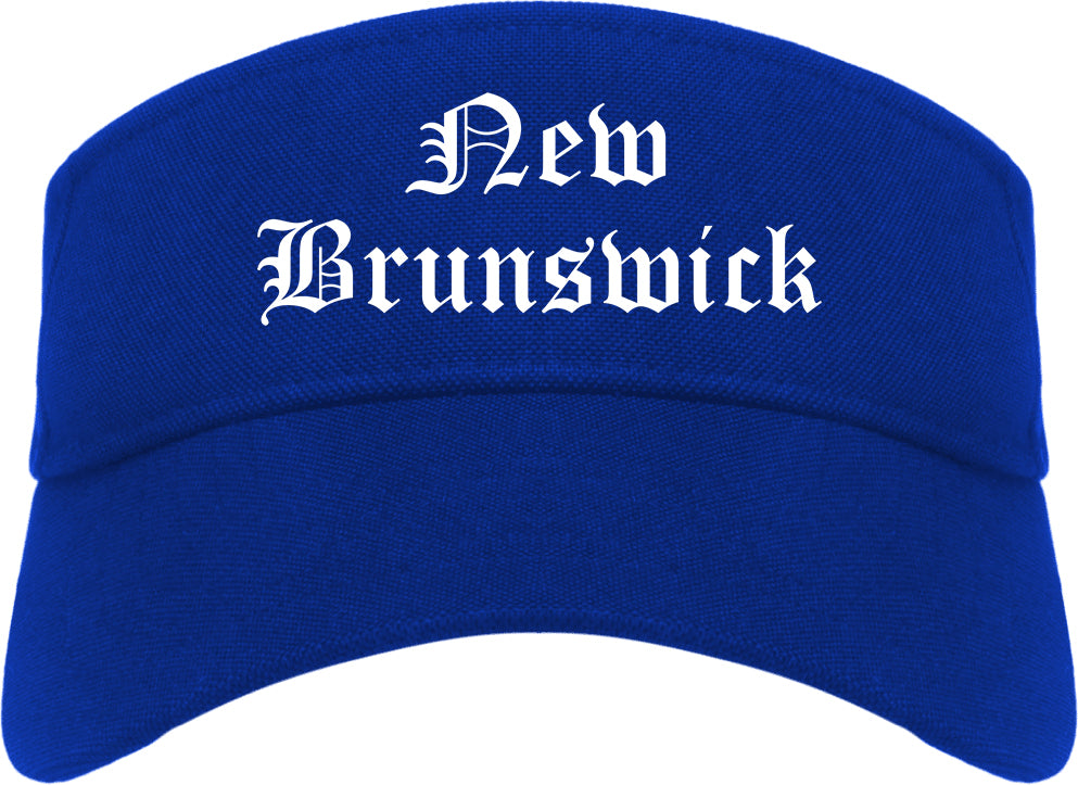 New Brunswick New Jersey NJ Old English Mens Visor Cap Hat Royal Blue