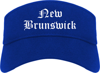 New Brunswick New Jersey NJ Old English Mens Visor Cap Hat Royal Blue