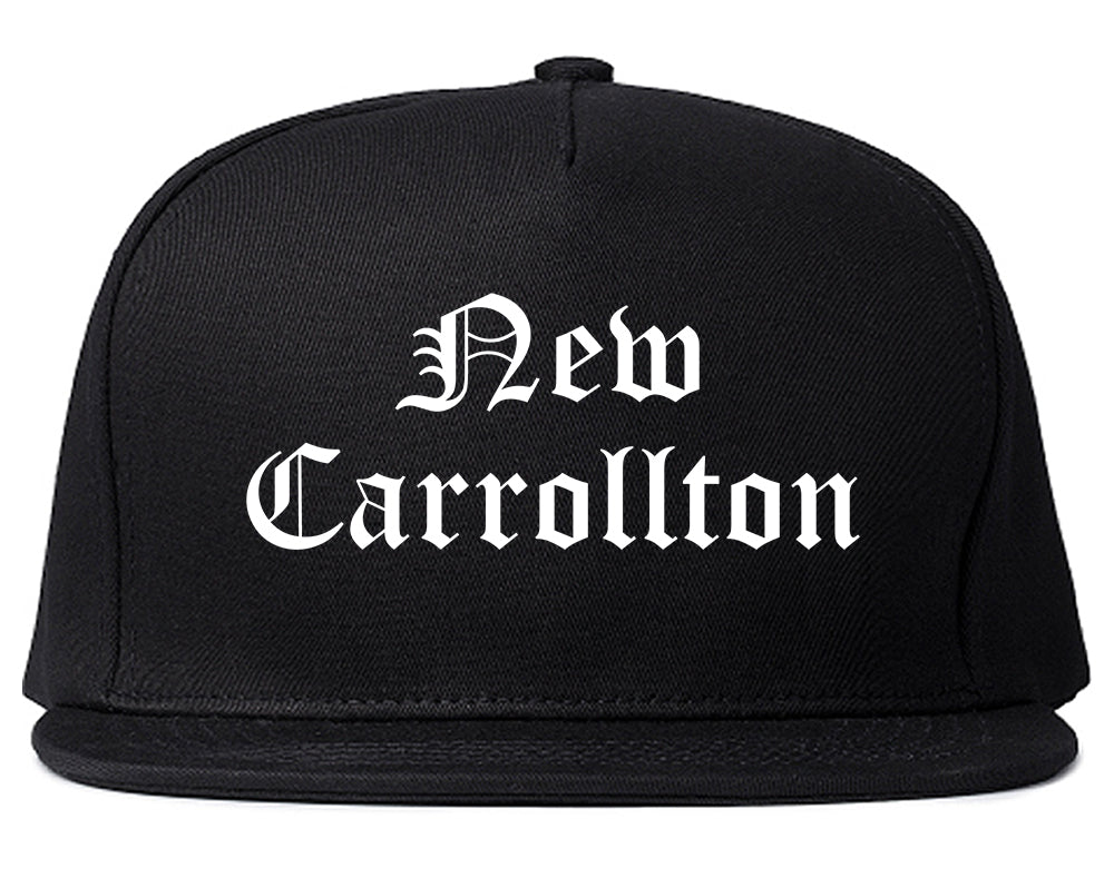 New Carrollton Maryland MD Old English Mens Snapback Hat Black