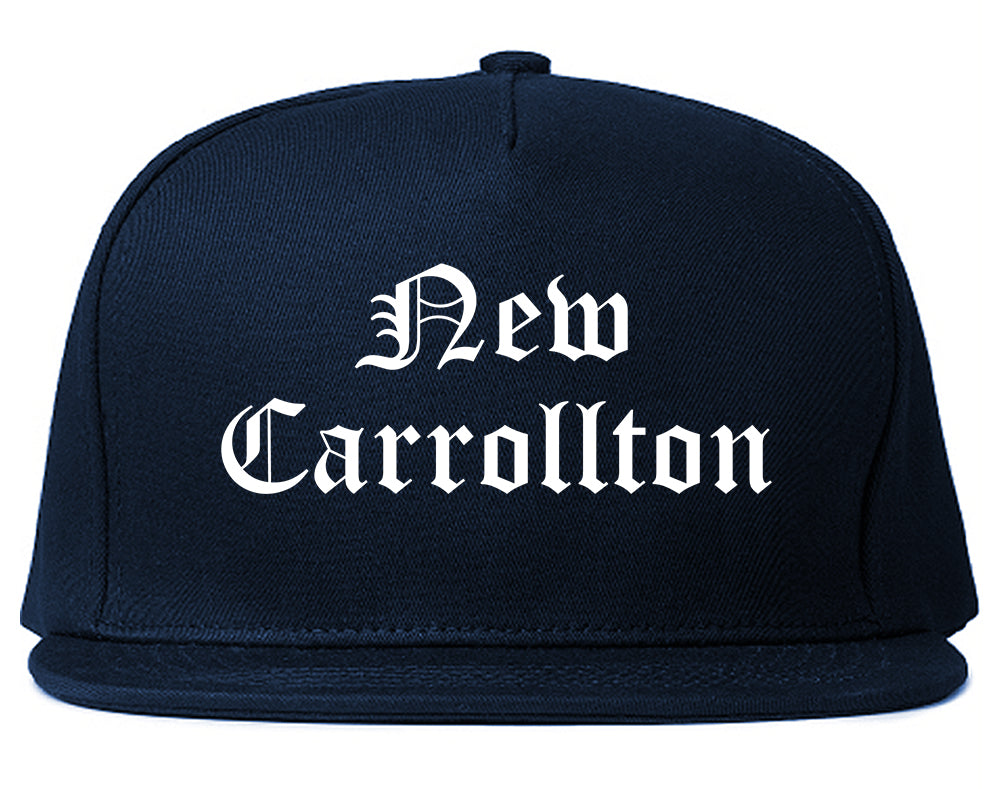 New Carrollton Maryland MD Old English Mens Snapback Hat Navy Blue