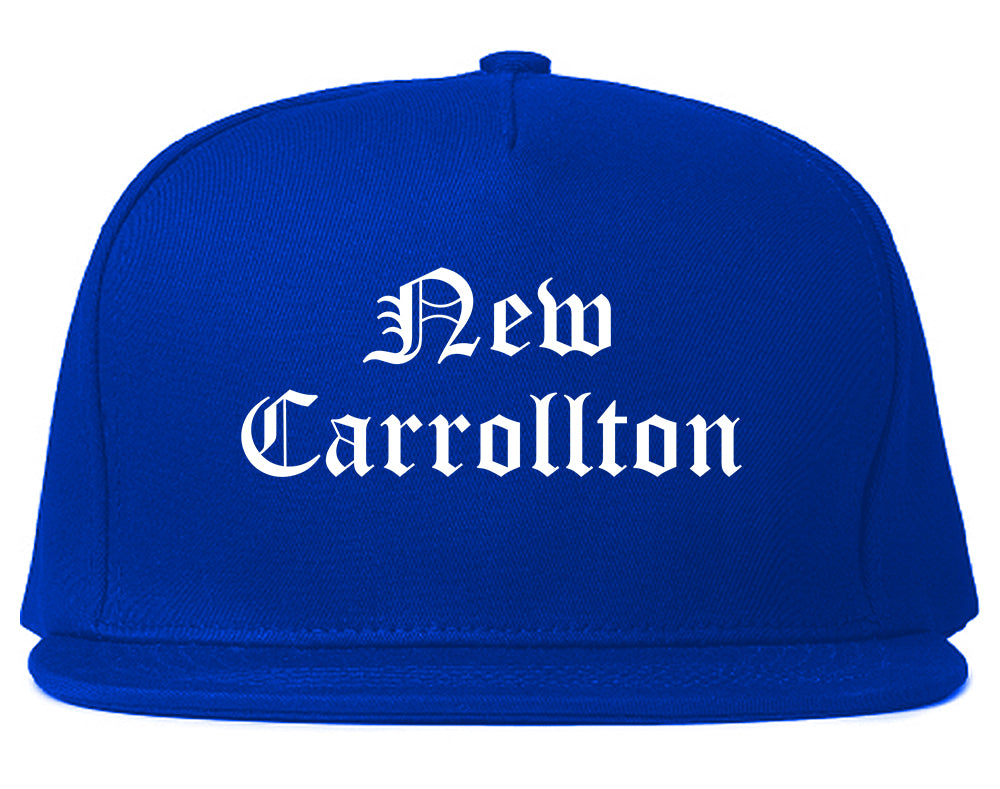New Carrollton Maryland MD Old English Mens Snapback Hat Royal Blue