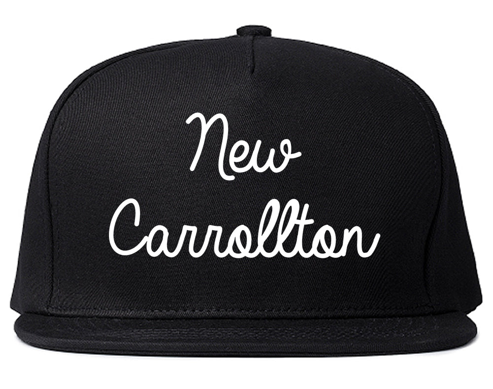 New Carrollton Maryland MD Script Mens Snapback Hat Black