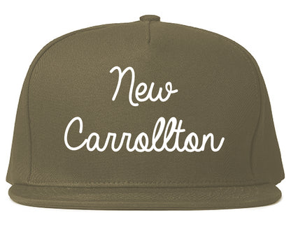 New Carrollton Maryland MD Script Mens Snapback Hat Grey