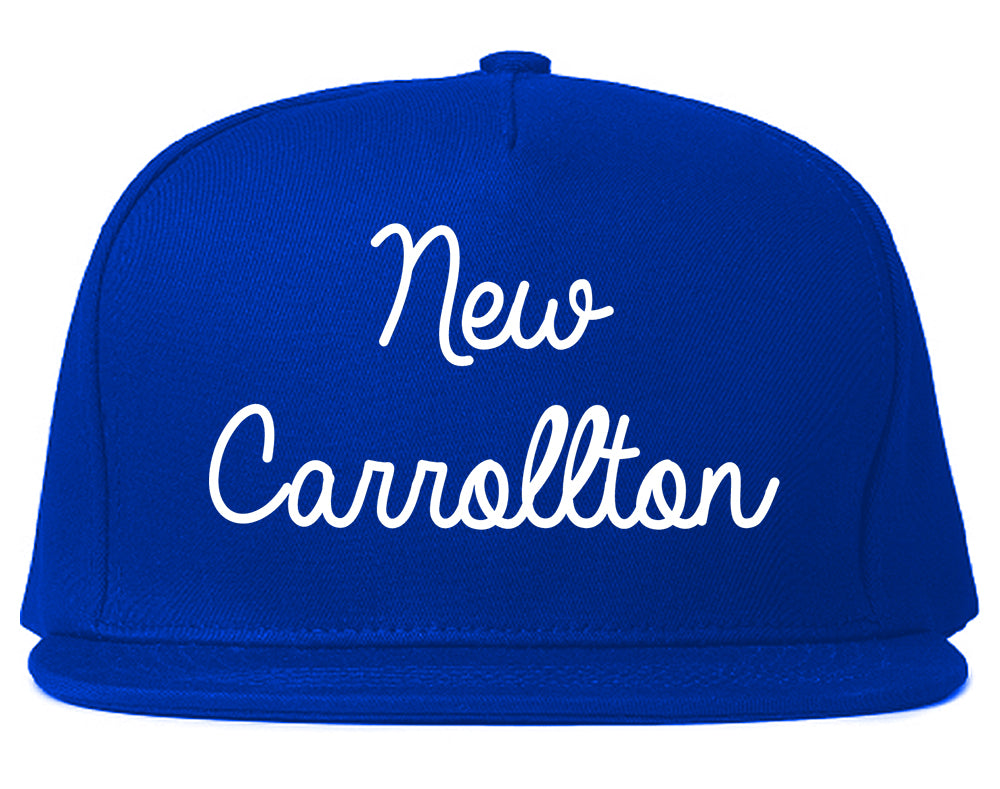 New Carrollton Maryland MD Script Mens Snapback Hat Royal Blue
