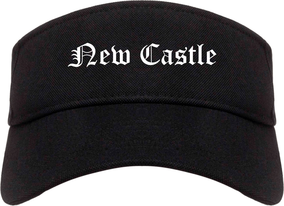 New Castle Delaware DE Old English Mens Visor Cap Hat Black