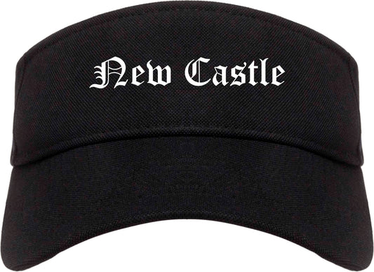 New Castle Delaware DE Old English Mens Visor Cap Hat Black