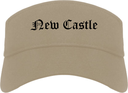 New Castle Delaware DE Old English Mens Visor Cap Hat Khaki