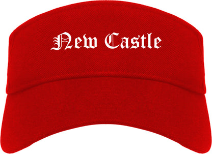 New Castle Delaware DE Old English Mens Visor Cap Hat Red