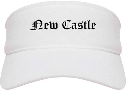 New Castle Delaware DE Old English Mens Visor Cap Hat White