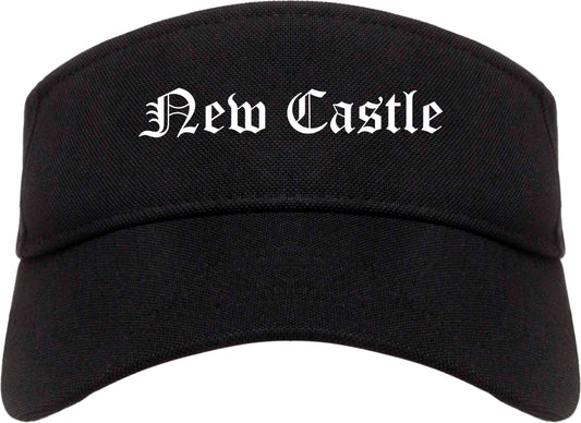 New Castle Indiana IN Old English Mens Visor Cap Hat Black